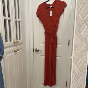 Burnt orange Ruffled Jumpsuit